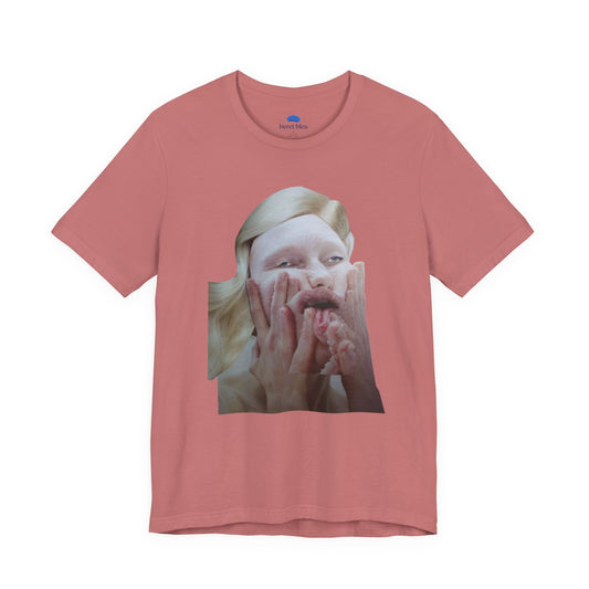 Made a Face Collage. T-Shirt. Dusty Pink